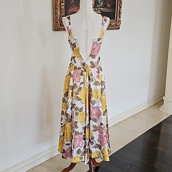 Asos Sleeveless Floral Special Occasion Midi Dress Bridal Wedding Party XS NWT - Picture 6 of 10